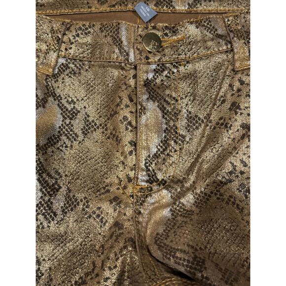 Snake print gold & brown low rise skinny ankle pants from NY & CO size 10 - Picture 7 of 13